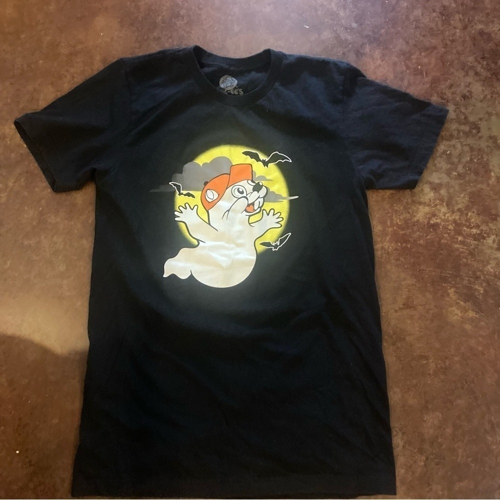 Buc-ee's Halloween Boo Yah Tee Shirt Black Adult Small  Glow in Dark
